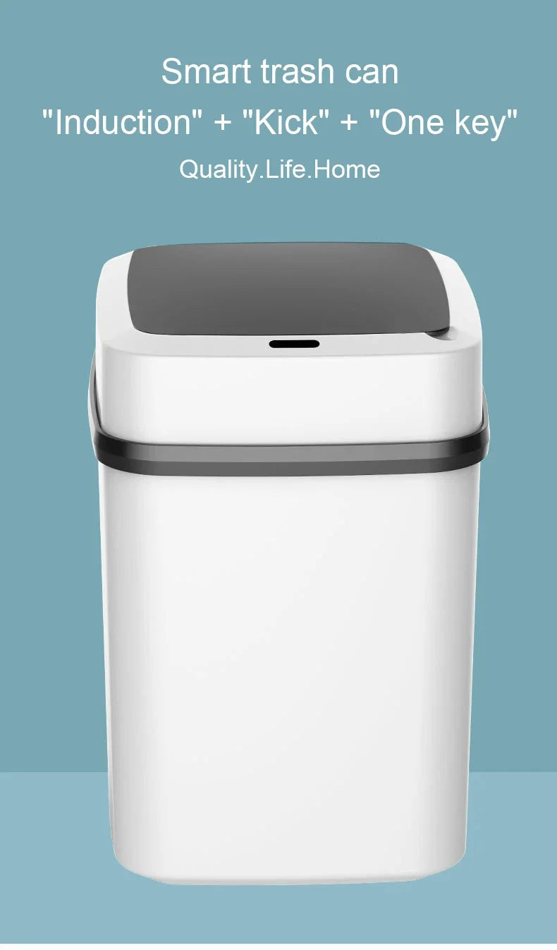 Bin 13L Bathroom Touch In The Toilet Garbage Bucket Waste Bins Dustbin Smart Trash Can Kitchen