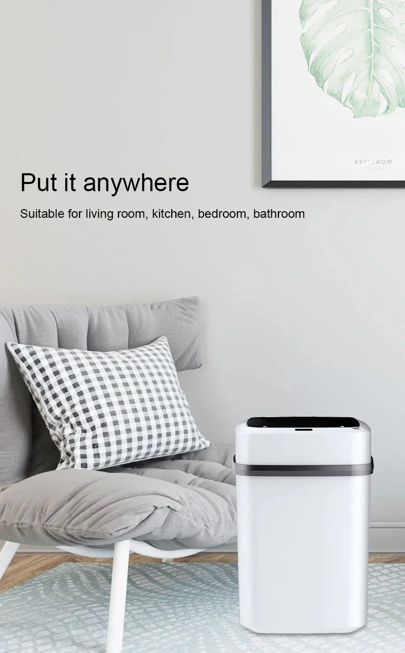 Bin 13L Bathroom Touch In The Toilet Garbage Bucket Waste Bins Dustbin Smart Trash Can Kitchen