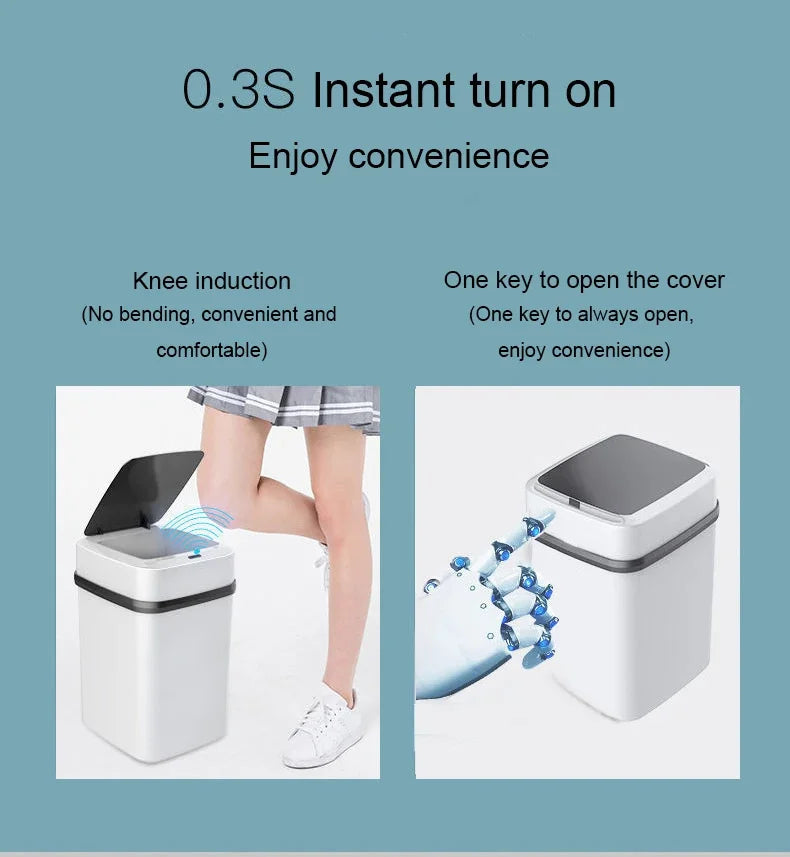 Bin 13L Bathroom Touch In The Toilet Garbage Bucket Waste Bins Dustbin Smart Trash Can Kitchen