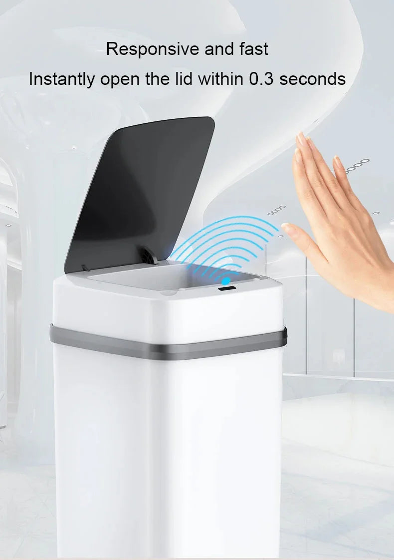 Bin 13L Bathroom Touch In The Toilet Garbage Bucket Waste Bins Dustbin Smart Trash Can Kitchen