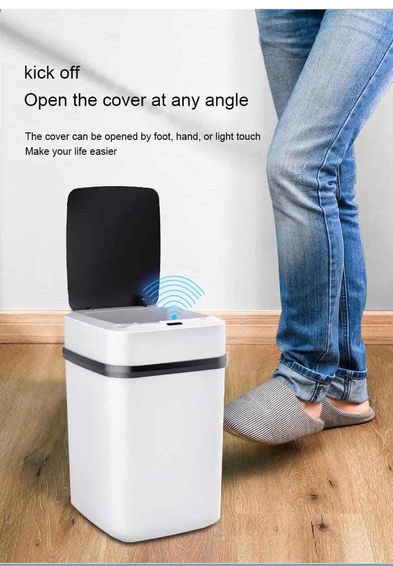Bin 13L Bathroom Touch In The Toilet Garbage Bucket Waste Bins Dustbin Smart Trash Can Kitchen