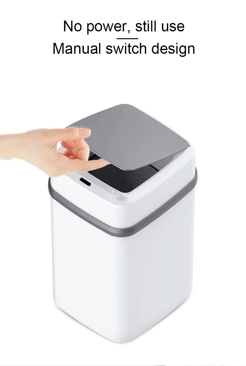 Bin 13L Bathroom Touch In The Toilet Garbage Bucket Waste Bins Dustbin Smart Trash Can Kitchen