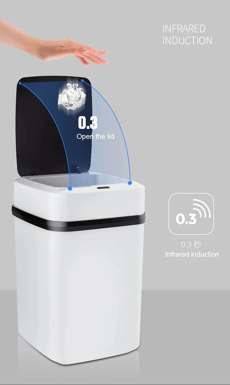 Bin 13L Bathroom Touch In The Toilet Garbage Bucket Waste Bins Dustbin Smart Trash Can Kitchen