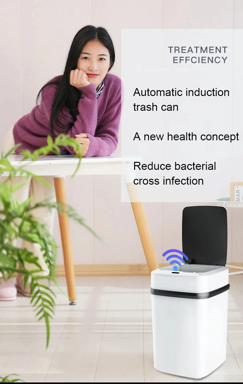 Bin 13L Bathroom Touch In The Toilet Garbage Bucket Waste Bins Dustbin Smart Trash Can Kitchen