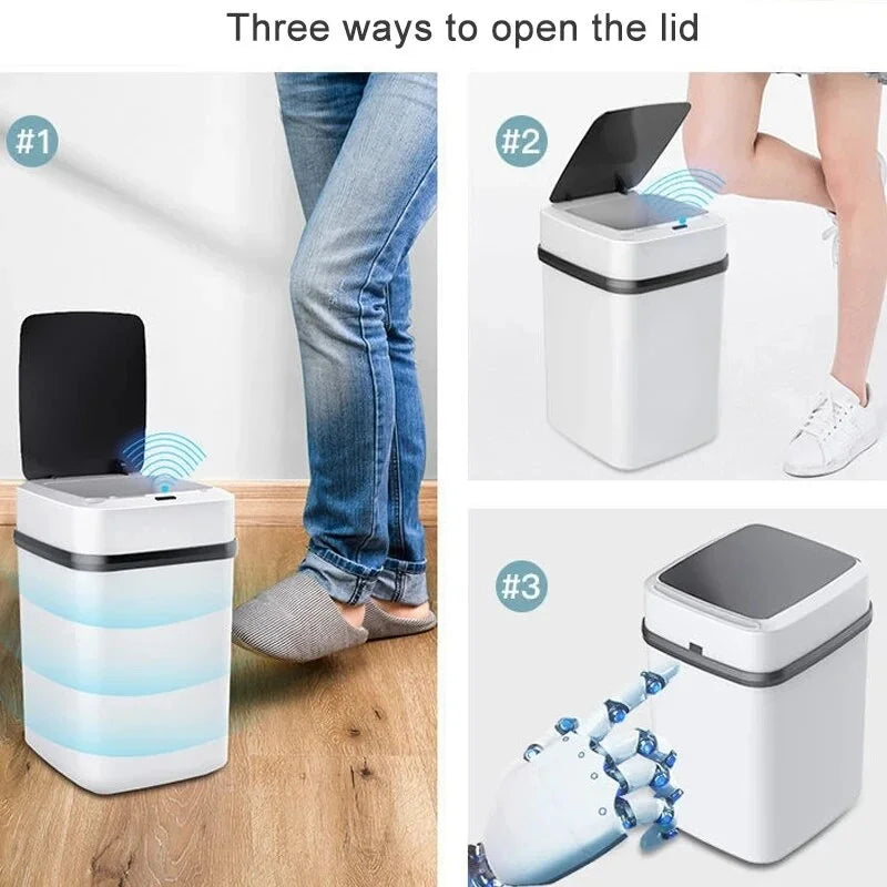 Bin 13L Bathroom Touch In The Toilet Garbage Bucket Waste Bins Dustbin Smart Trash Can Kitchen