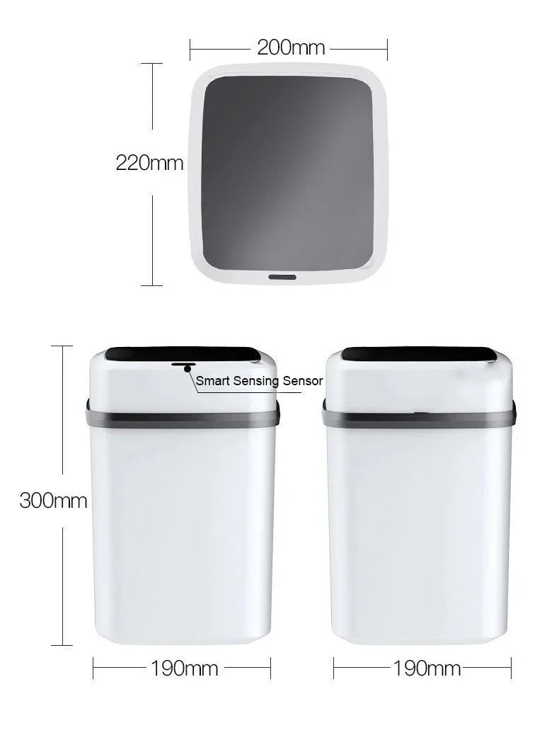 Bin 13L Bathroom Touch In The Toilet Garbage Bucket Waste Bins Dustbin Smart Trash Can Kitchen