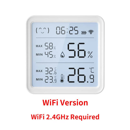 Tuya WiFi Temperature Humidity Sensor For Smart Home Backlight Hygrometer Thermometer Compatible Bluetooth APP Remote Control