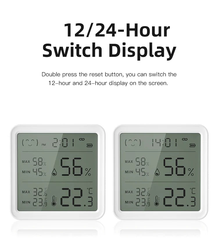 Tuya WiFi Temperature Humidity Sensor For Smart Home Backlight Hygrometer Thermometer Compatible Bluetooth APP Remote Control
