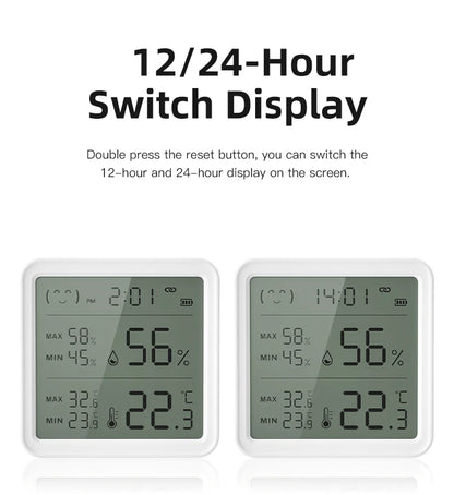 Tuya WiFi Temperature Humidity Sensor For Smart Home Backlight Hygrometer Thermometer Compatible Bluetooth APP Remote Control