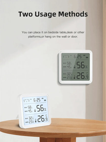 Tuya WiFi Temperature Humidity Sensor For Smart Home Backlight Hygrometer Thermometer Compatible Bluetooth APP Remote Control