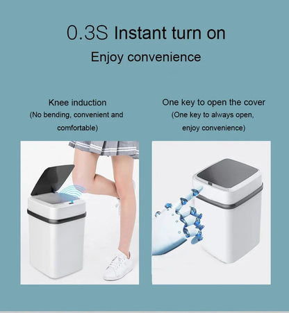 Bin 13L Bathroom Touch In The Toilet Garbage Bucket Waste Bins Dustbin Smart Trash Can Kitchen