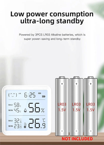 Tuya WiFi Temperature Humidity Sensor For Smart Home Backlight Hygrometer Thermometer Compatible Bluetooth APP Remote Control