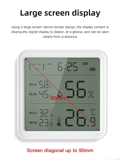 Tuya WiFi Temperature Humidity Sensor For Smart Home Backlight Hygrometer Thermometer Compatible Bluetooth APP Remote Control